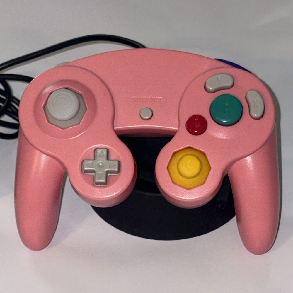 Pink Wired Unbranded Controller For Nintendo GameCube Tested Works Great